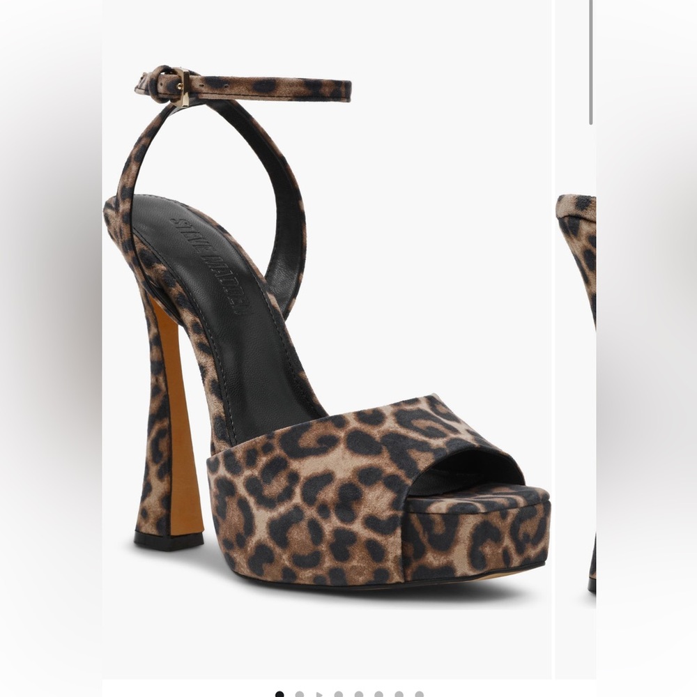 STEVE MADDEN SASS ANKLE LEOPARD PRINT PLATFORM HEELS